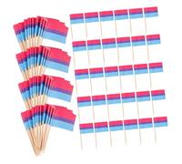 DOITOOL 100pcs Rainbow Flag Fruit Picks Decorative Dessert Toppers for Parties Lgbt Gay Pride Cupcake Toothpicks for Finger Foods Cocktails and Celebrations