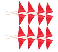 DOITOOL 100pcs Red Triangle Toothpick Flags with Stick for Fruit Cake Cheese Markers Party Supplies Multipurpose Food Decoration for Birthdays Weddings