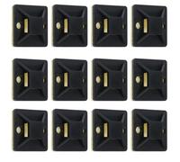 DOITOOL 100pcs Self-Adhesive Cable Tie Mounts with Screw Abs Cable Management Anchors for Secure Wire Fastening and Organizing Black Yellow Glue