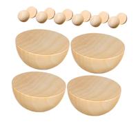 DOITOOL 100pcs Smooth Polished Half Wooden Balls for Crafting DIY Projects Home Decor Painting Supplies for Artists and Crafters