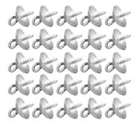 DOITOOL 100pcs Stainless Steel DIY Pearl Bezel Bowls for Jewelry Making, Anti-Rust Silver Round Trays for Home DIY Practice and Jewellery Craft Supplies