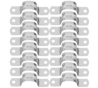 DOITOOL 100pcs Stainless Steel U Bracket Pipe Clamp with Double Hole Design, Sturdy Pipe Strap for Reliable Fixation of Cable and Tubing, for DIY Cable Management and Versatile