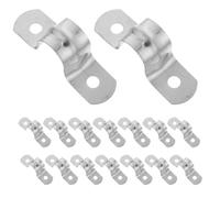 DOITOOL 100pcs Stainless Steel U-Shaped Pipe Clamp Double Hole Two Screw Strap for Outdoor Pipe Installations and Plumbing System with Balanced Pressure Protective Fastening