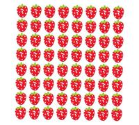 DOITOOL 100Pcs Strawberry Design Wooden Sewing Buttons with Two for Stable Attachment Creative Cartoon Style Clothes Buckles DIY Craft and Clothing Accessories