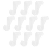 DOITOOL 10Pcs Bedroom Wardrobe Rod Hook with Hook and Clamp System, White Plastic and Aluminum Alloy Wardrobe Hanger for Closet Upgrades, Space-Saving Design and Effortless Installation