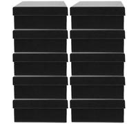 DOITOOL 10pcs Black Square Party Boxes Made of Thick Paper, Reusable Wrapping Boxes That Hold More Items, for Christmas and Valentine's Day Presents