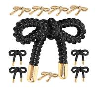 DOITOOL 10pcs Bow Metal Sewing Buttons for Clothes DIY, 25mm Gold and Black Decorative Fasteners for Sweaters, Cardigans, Coats - Women’s Knitting and Garment Accessories