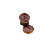 DOITOOL 10pcs Brown Round Concave Four-Hole Wood Buttons for Sewing Knitting Scrapbooking Clothing Accessories Crafts