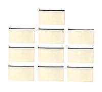 DOITOOL 10pcs Canvas Pencil Pouch Multipurpose Travel and Makeup Bags Eco Friendly Durable Storage for Stationery Cosmetics Jewelry and Coins
