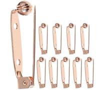 DOITOOL 10Pcs Copper Safety Clasps Bar Pins Lightweight Craft Accessories with Glue Or Sewing Fix for DIY Brooch Making and Crafts