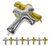 DOITOOL 10pcs Cross Shape Balloon: Christmas Memorial Balloons For Communion Christening Religious Xmas Home Outdoor Decorations