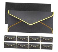 DOITOOL 10pcs Delicate Cash Envelopes for Daily Use Elegant Invitation Envelopes for Greeting Cards for Festivals and Ornaments Black with
