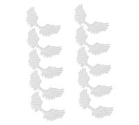 DOITOOL 10Pcs DIY Angel Wings Craft Material Creative Hair Clip Ornaments White Glossy Accessories for Unique Handmade Decorations
