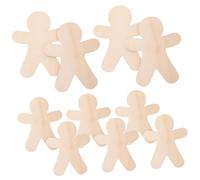 DOITOOL 10pcs DIY Unfinished Gingerbread Man Wooden Cutouts for Christmas Tree Decorations Natural Wood Slices for Xmas Crafting and Holiday Party Ornaments