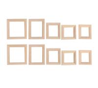 DOITOOL 10pcs Dollhouse Picture Frames 1 : 12 Scale Wooden Mini Picture Frames for Doll House Decor Party Craft Accessories