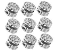 DOITOOL 10pcs Double Hole Metal Cord Locks with Spring Toggle Stoppers Smooth Surface Drawstring End Fasteners for Bags Jackets Pants Easy to Install and Secure Elastic Cords