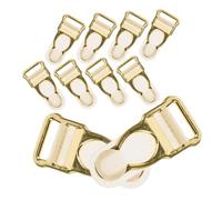 DOITOOL 10pcs Gold Alloy Adjustable Sock Buckles Garter Strap Clips for Women Diy Lingerie Stockings Accessories Craft Supplies