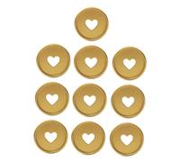 DOITOOL 10Pcs Gold Heart-Shaped Loose-Leaf Binder Discs Abs Plastic Binding Rings for Planner Supplies Scrapbook Notebook Office and School Organizers