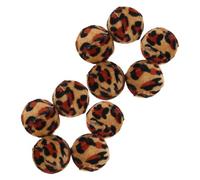 DOITOOL 10pcs Interactive Cat Ball for Kittens and Cats with Leopard Print, Knitted Fabric and Cotton Material, Easy to Bat and Satisfying Hunt Instincts, for Play and Exercise
