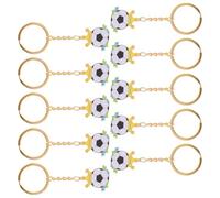 DOITOOL 10pcs Key Ring Soccer Sports Fan Keychains Backpack Pendant Unique Design Metal Compact Lightweight for Football Match Birthday Party Goodie Bag Fillers