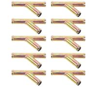 DOITOOL 10pcs Metal Heater Hose 3 Way Tee Connector for Vehicle Coolant Line, Y Shaped Water Pipe Fitting Quick Install Feature, for Multiple Projects and Custom Modifications
