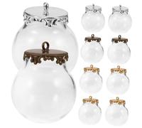 DOITOOL 10pcs Mini Glass Bottles with Caps DIY Hanging Decor Storage Wishing Bottles for Crafts and Surprises Durable Easy to Clean