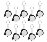 DOITOOL 10pcs Mini Retractable Steel Measuring Tape Keychains with White Case, Portable Craft Metric Tape Measure Key Holder for Sewing, Tailoring, and DIY Measurement Tasks