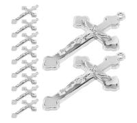 DOITOOL 10pcs Miniature Cross Pendant Charms for Jewelry Making, Metal Jesus Cross Charms with Modern Artistic Twist, Resistant to Fading and Easy DIY Assembly, for Necklace and Bracelet