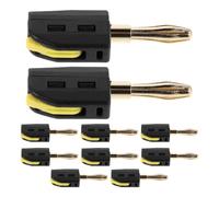 DOITOOL 10pcs Mm Banana Plug for Amp with Spring Loaded and Tool-free Installation, Abs Metal Speaker Wire Connector for DIY Speaker Wire Connections and Limited Space Setups, Universal
