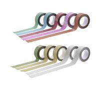 DOITOOL 10pcs Multi Purpose Colored Washi Tape Sparkle Decorative Masking Tape for DIY Crafts Scrapbooks Planners Gift Wrapping Home Office Use