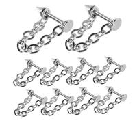 DOITOOL 10pcs Non Piercing Body Jewelry Lip Rings with Chain Steel Septum Rings Dual Purpose Design for Various Lip Stylish Spherical and Spike Elements User Friendly