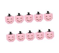 DOITOOL 10pcs Pink Pumpkin Trick Treat Bags Small Cookie Boxes Lightweight Decorative Candy Containers for Halloween Party Favors and Autumn Packaging