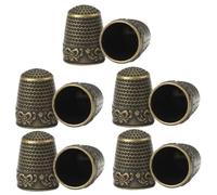 DOITOOL 10Pcs Retro Style Copper Sewing Thimbles Finger Protectors with Slip Pattern for Hand Embroidery DIY Crafts Lightweight Finger Guard for Sewing and Cross Stitch
