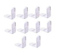 DOITOOL 10pcs Safety Lock White Closet Lock Door Safety Latch Boy Girl for Fridge and Cabinet