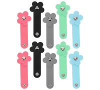 DOITOOL 10Pcs Silicone Earbud Cord Winder Organizer Set Floral Clips in Blue, Pink, Black, Grey, Green - Multi-Color Cable Wrap for Headphones, Data and Charging Cables - Portable Wire