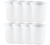 DOITOOL 10pcs Silicone Measuring Cups for Resin Crafting Graduated Non-Stick Epoxy Mixing Cups with Accurate Scale Easy-Clean Smooth Surface for DIY Projects and Baking Use