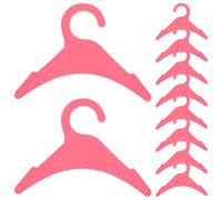 DOITOOL 10pcs Small Plastic Pet Clothes Hangers for Dogs Cats Lightweight Puppy Kitten Apparel Organizers Shoulder-protecting Design for Hanging Pet Garments Space-saving Storage