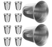 DOITOOL 10pcs Stackable 304 Stainless Steel Religious Communions Cups for Church Use, Portable Metal Holy Communion Wine Goblets, Silver Sturdy Drinking Mugs for Ceremony
