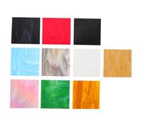 DOITOOL 10Pcs Stained Glass Sheets with Water Ripple Texture Bright Colored Mosaic Tiles for DIY Crafts Party Decoration Wedding Birthday Christmas Embellishment