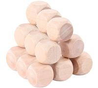 DOITOOL 10Pcs Unfinished Wooden Dice Blank Craft Cubes for DIY Projects Educational Games and Painting Fun for Crafting and Playtime Activities