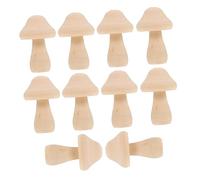 DOITOOL 10pcs Wooden Mushroom DIY Craft for Unfinished Blank Mushrooms for Painting and Creative Decoration Safe Odorless Material Stimulates Artistic Skills and Hands Ability