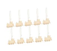 DOITOOL 10Pcs Wooden Train Head Pendants Blank Wood Slices for DIY Crafts Handmade Embellishments Decorative Ornaments for Living Room Bedroom Office