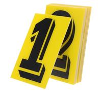 DOITOOL 10Pcs Yellow Background Digital Door Number Stickers 0-9 Set Mailbox Address Decals Window Adhesive Numbers for Office Bathroom Cabinet Identification