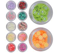 DOITOOL 12 Boxes Polymer Clay Manicure Pieces Colorful Fruit Slices Lightweight Beautiful Design Easy to Operate DIY Nail Art Accessories for Home Handmade Nail Care