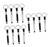 DOITOOL 12 pcs Mini Touch Screen Pen Keyring Portable Capacitive Stylus Ballpoint Key Chains with Smooth Writing Durable Material Black and Silver for Smartphones and Tablets