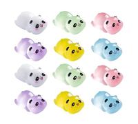 DOITOOL 12 Pcs Panda Resin Animals Miniature Ornaments with Glow in The Dark Feature, Cute Cartoon Design Micro Landscape Moss Decor for Gardens and Bookshelves