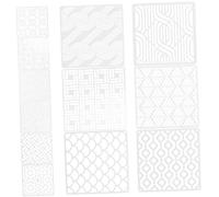 DOITOOL 12 Sheets Reusable Drawing Stencils Hollow DIY Painting Templates for Crafts Geometry Patterns Smooth Pet Material for Creative Projects and Home Decor