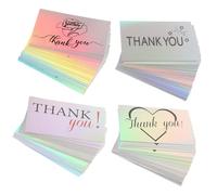 DOITOOL 120Pcs Elegant Coated Thank You Cards with Adorable Words Design for Online Business and Personal Use Multi-function Laser Thank Cards with Handwritten Message Space Suitable for