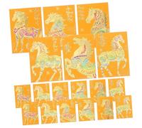 DOITOOL 120pcs Traditional Chinese Year Hong Bao Envelopes Thick Yellow Paper Lucky Money Packets with Mixed Designs for Spring Festival Lunar Year Birthday Wedding Celebrations