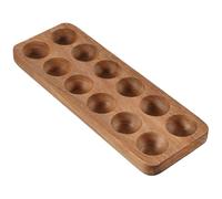 DOITOOL 12holes Acacia Wood Egg Tray Storage Crate for Kitchen Refrigerator Egg Holder Display Wooden Kitchen
